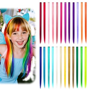 image:imageDreamlover Colored Kids Crazy Hair Day Hair Extensions 24 PiecesStraight Multi Colors B