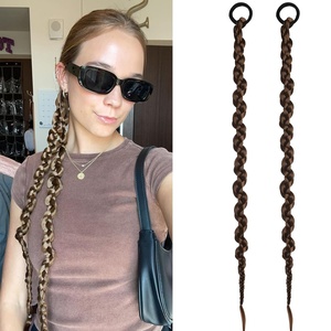 image:imageDreamlover Ponytail Hair Extension for Braids Light Brown 2 Pieces