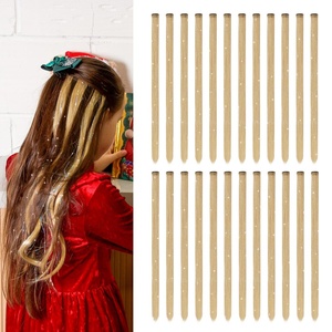 image:imageDreamlover Tinsel Hair Extensions Sparkly Hair Accessories for Girls Honey Blonde 24 Pieces
