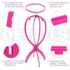 image:imageDreamlover Wig Stand Rose Gold Finish Wig Head 3 PackHot Pink