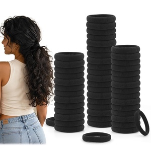 image:imageDreamlover Black Ouchless Hair Ties for Thick Hair 50 PiecesBlack