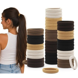image:imageDreamlover Black Ouchless Hair Ties for Thick Hair 50 PiecesMulti Colors A