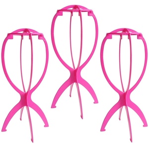 image:imageDreamlover Wig Stand Rose Gold Finish Wig Head 3 PackHot Pink